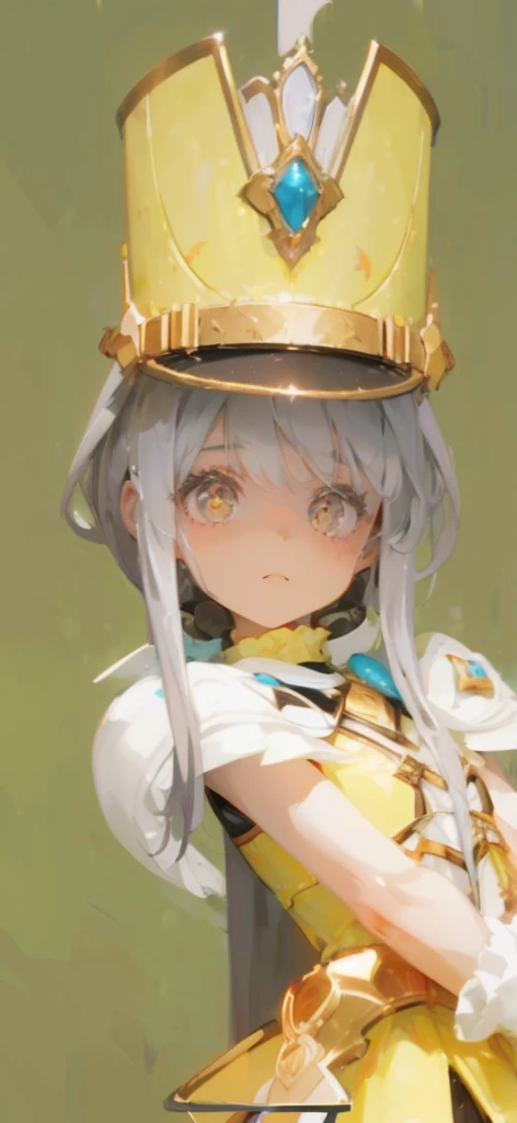 8K, (Tabletop), (High resolution), (dramatic), (Natural light), (small), 1 Girl, young, Baby Face, Flat Chest, , Gray Hair, Long Hair, (Straight Hair Skin)), Beautiful Hair, White clothes, dress, Long bangs, ((Cape)), White Skirt, (uniform)