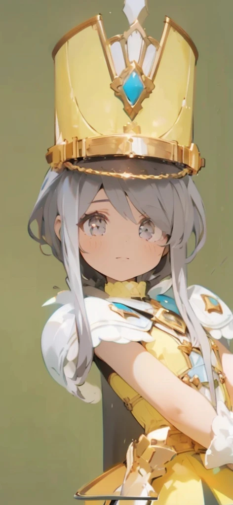 8K, (Tabletop), (High resolution), (dramatic), (Natural light), (small), 1 Girl, young, Baby Face, Flat Chest, , Gray Hair, Long Hair, (Straight Hair Skin)), Beautiful Hair, White clothes, dress, Long bangs, ((Cape)), White Skirt, (uniform)