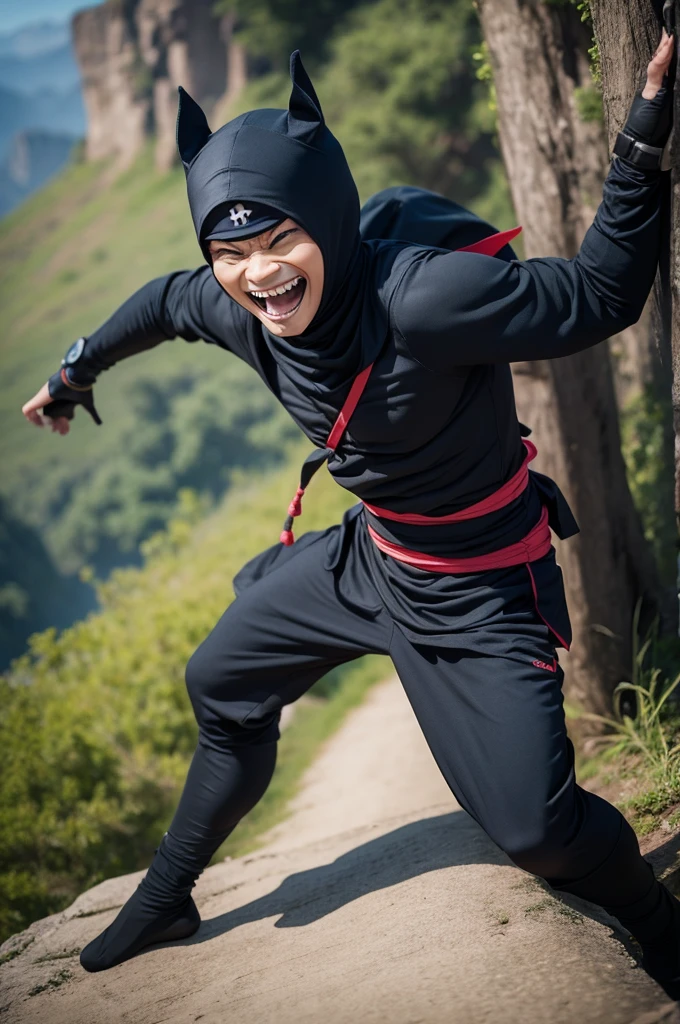 A ninja with a troll face