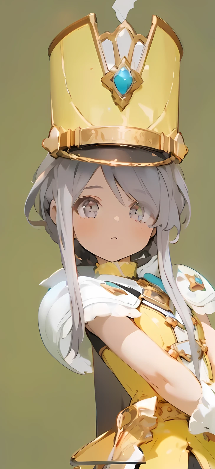 8K, (Tabletop), (High resolution), (dramatic), (Natural light), (small), 1 Girl, young, Baby Face, Flat Chest, , Gray Hair, Long Hair, (Straight Hair Skin)), Beautiful Hair, White clothes, dress, Long bangs, ((Cape)), White Skirt, (uniform)