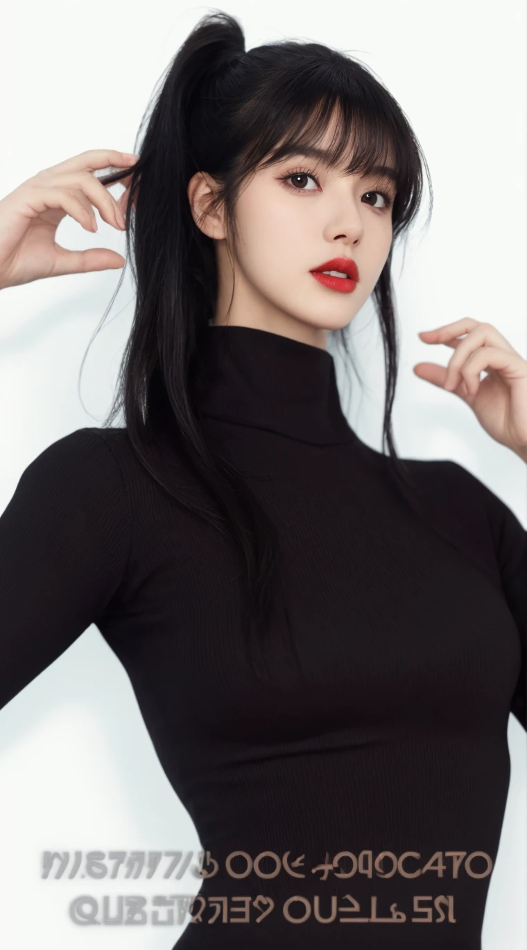 (raw photo:1.2),(photorealistic:1.4)),(Masterpiece),(best quality),((masterpiece)),(highres), original, (extremely detailed 8K wallpaper), 1girl, solo, slim body, Extremely Delicate Beautiful, ( Beautiful and detailed eye depiction), ((delicate face)), neck scarf, slim figure, black transparent stockings, long hair, depth of field, ((see-through)), standing, cosplay, full body photo