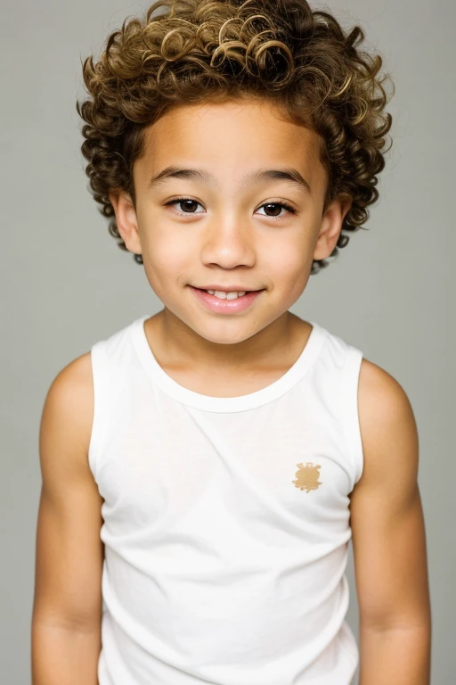 Light skin biracial  boy with light blond hair and brown hair