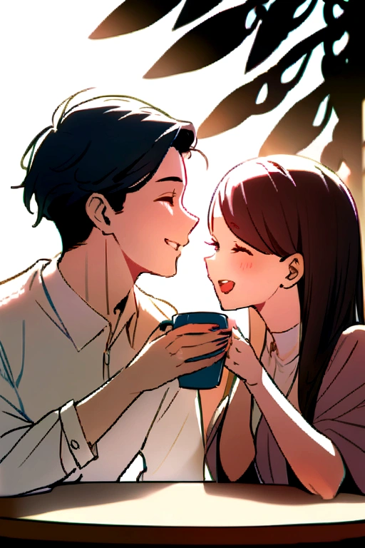 A beautiful morning with cups of coffee with loved one