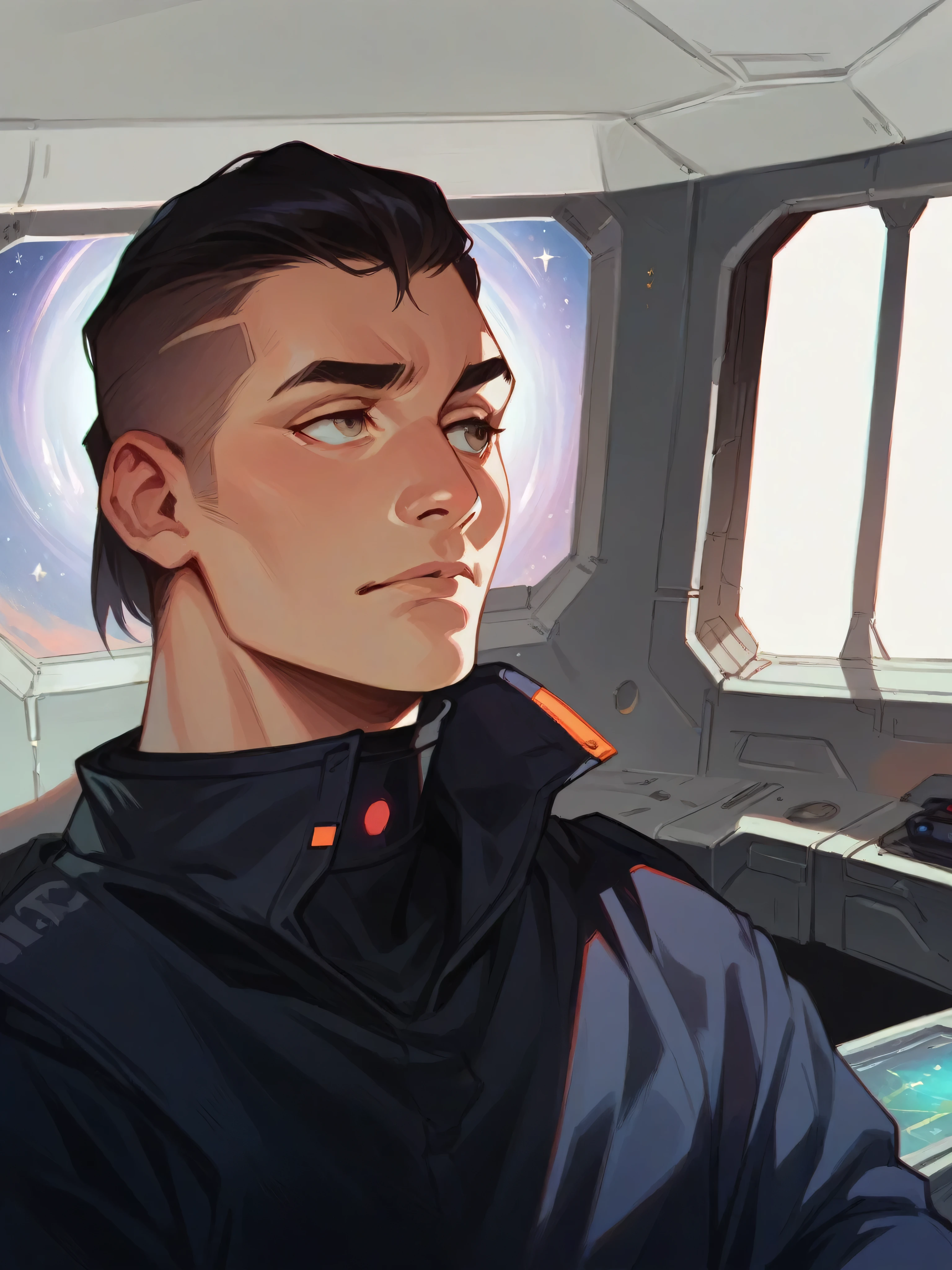 realist, space, futuristic, colorful outer space