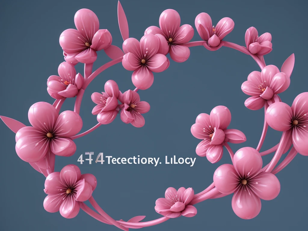 a cool technology web page, include a cherry flower, 3d 4k style like , no letters at all.