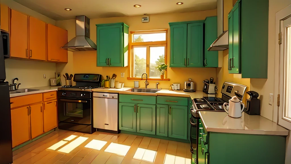 kitchen, bright sunny
