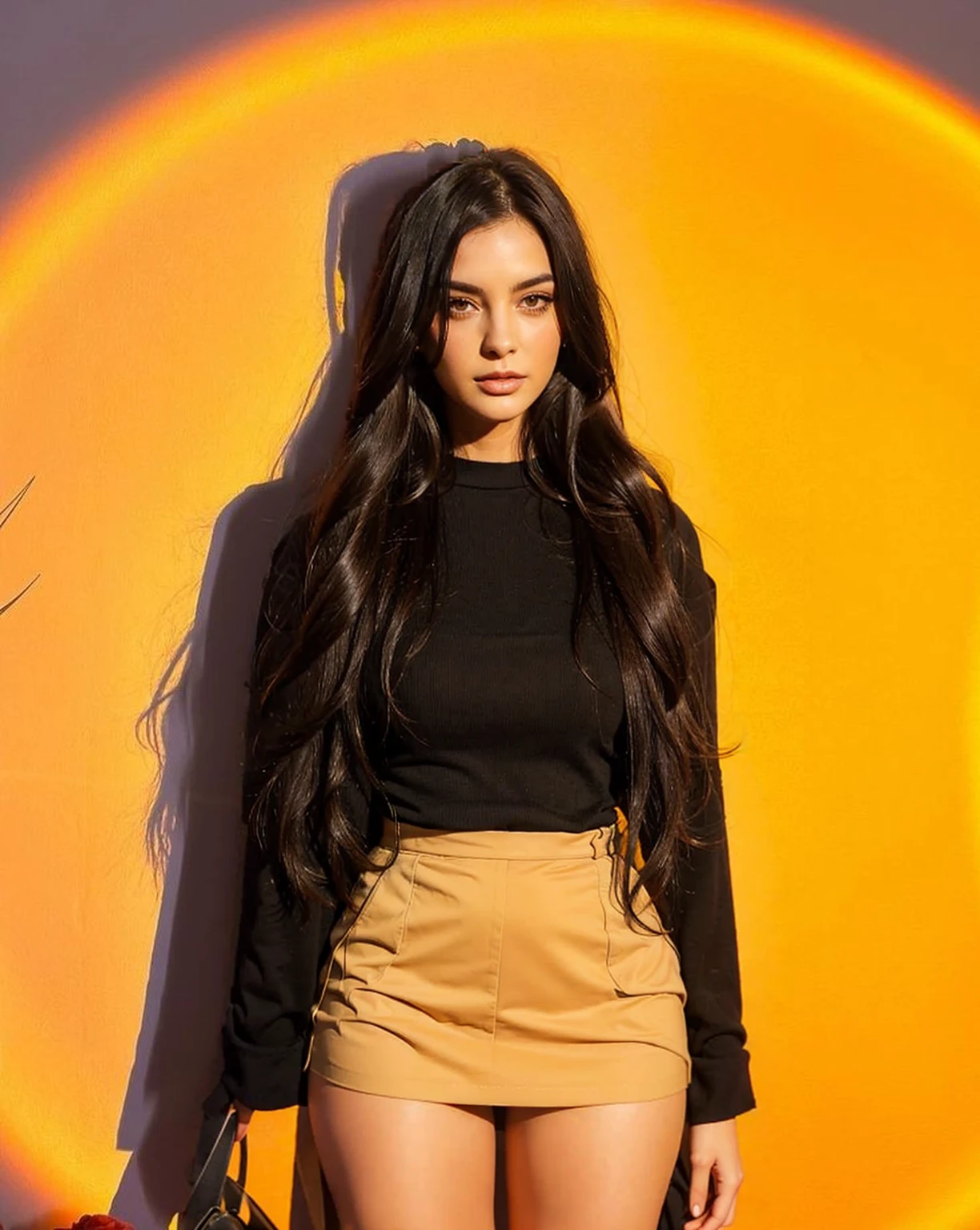 Dark hair girl, style vogue