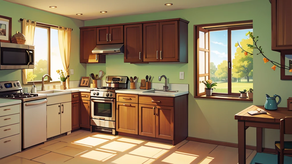 kitchen, bright sunny
