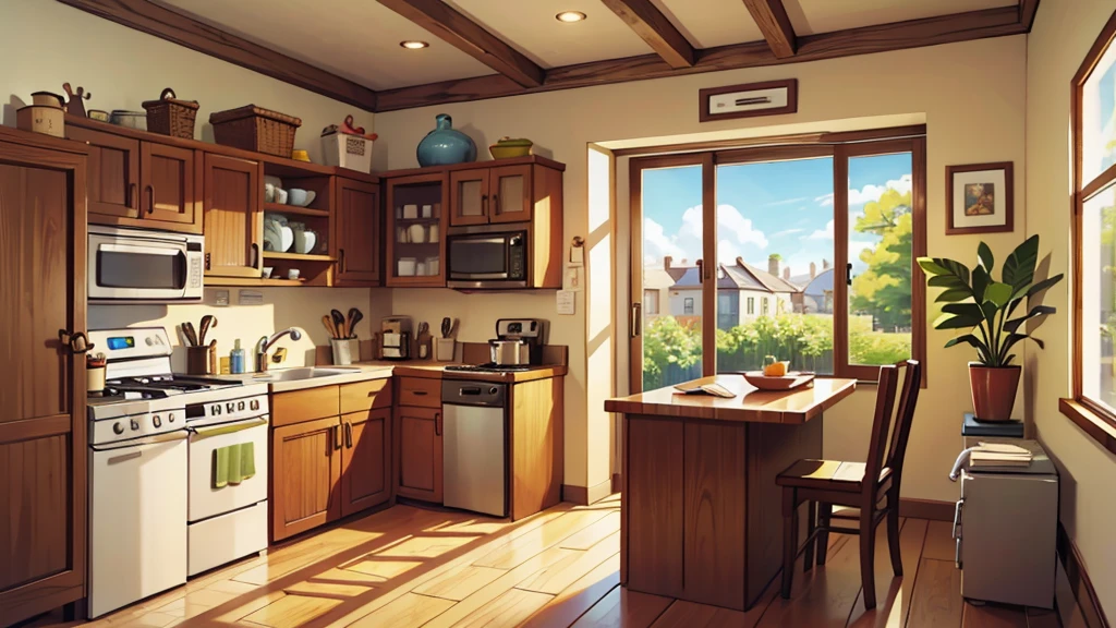 kitchen, bright sunny