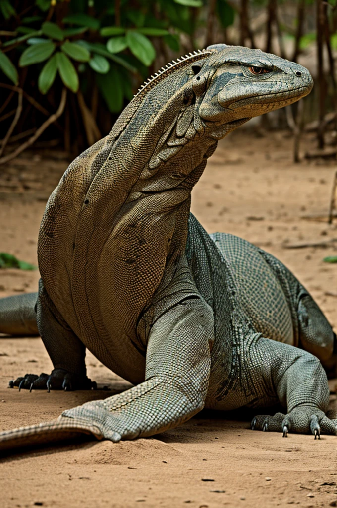 Komodo dragon apart from its face