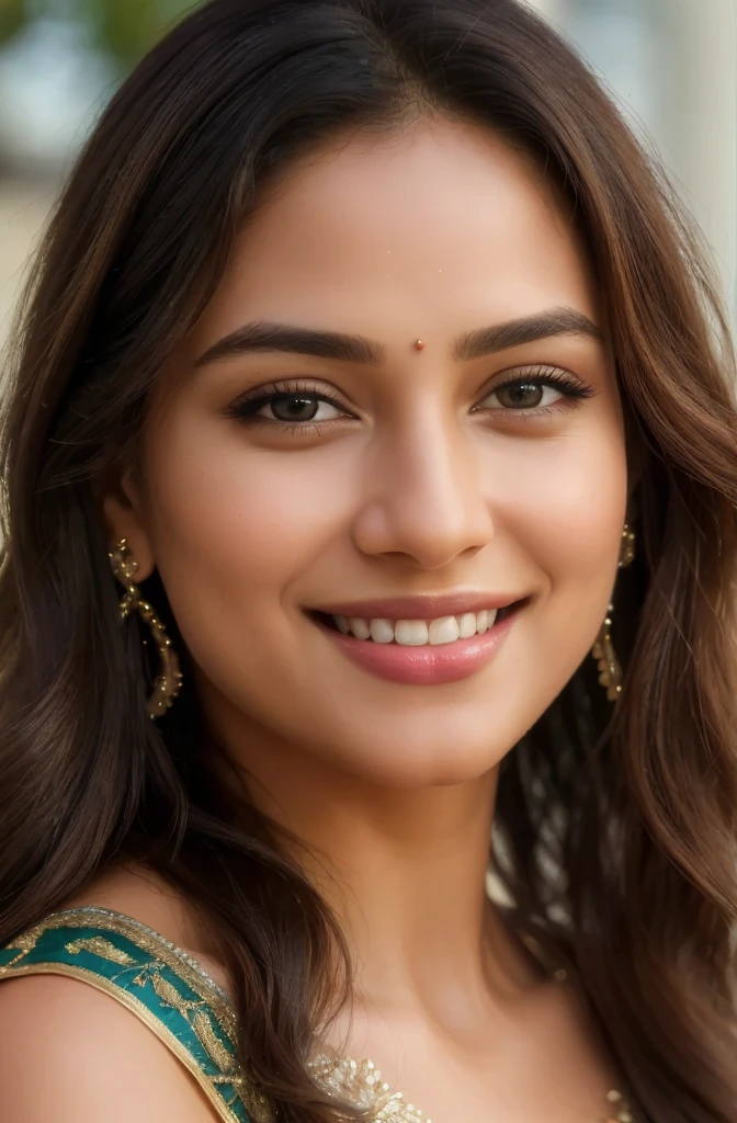 (best quality,4k,8k,highres,masterpiece:1.2),ultra-detailed,(realistic,photorealistic,photo-realistic:1.37),
beautiful smile,smiling face,detailed eyes,detailed lips,delicate nose,
,soft skin,black wavy hair,elegant posture,feminine charm, saree dress,
fine details,gorgeous background,vibrant colors,subtle lighting, full body