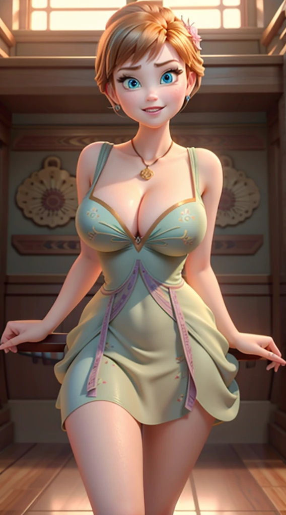 mini dress,  Happy from Disney Inside Out movie, tall and sexy, superb face, perfect body, provocative, Nice, show breasts, huge breasts, tall, sexy legs, bursting huge breasts, wide hips, busty, sexy, enormous breasts, happy, full body view.