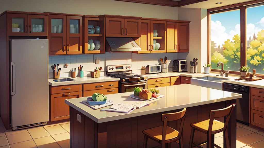 kitchen, bright sunny