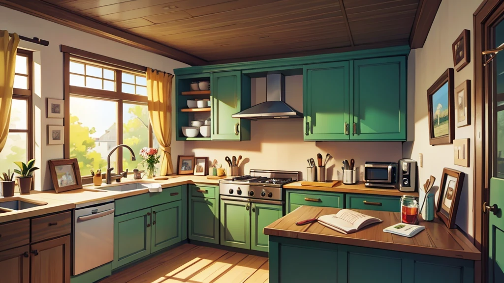 kitchen, bright sunny