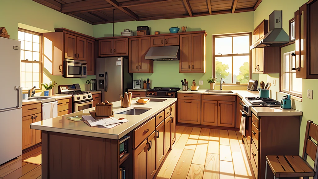 kitchen, bright sunny