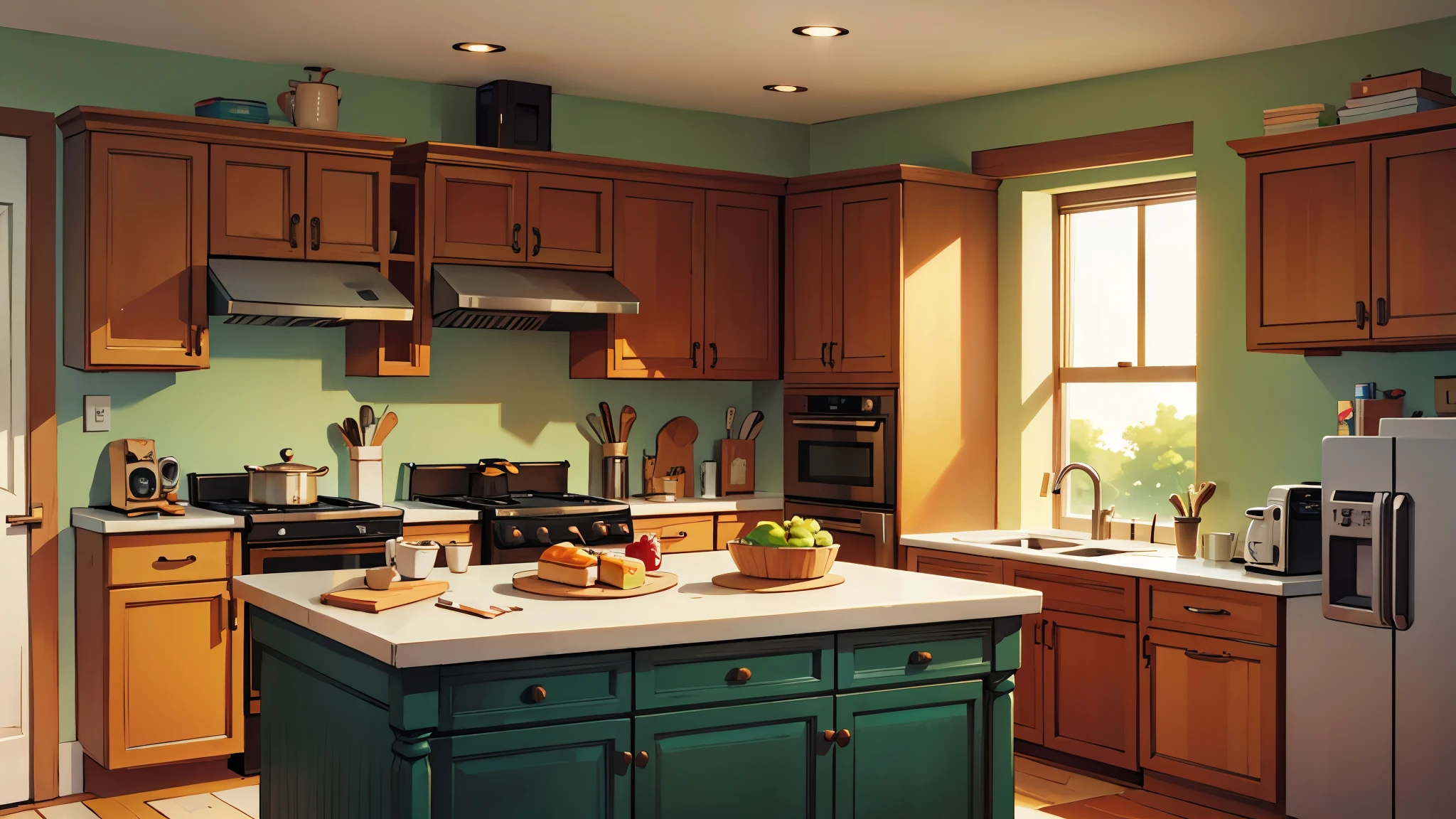 kitchen, bright sunny