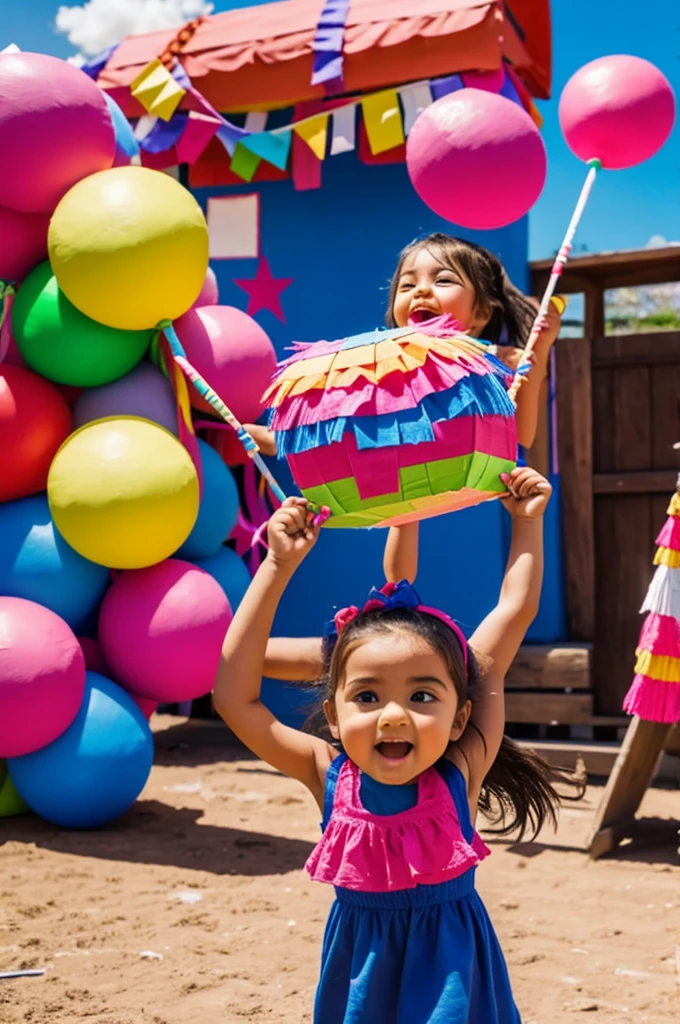 animated girl hitting piñata