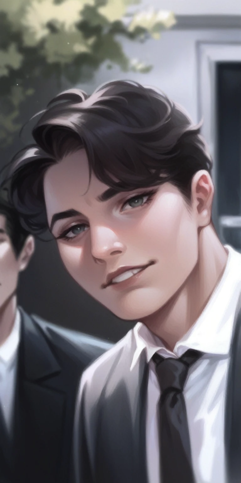 Slicked back hairstyle