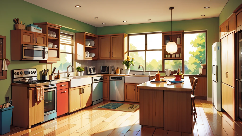 kitchen, bright sunny