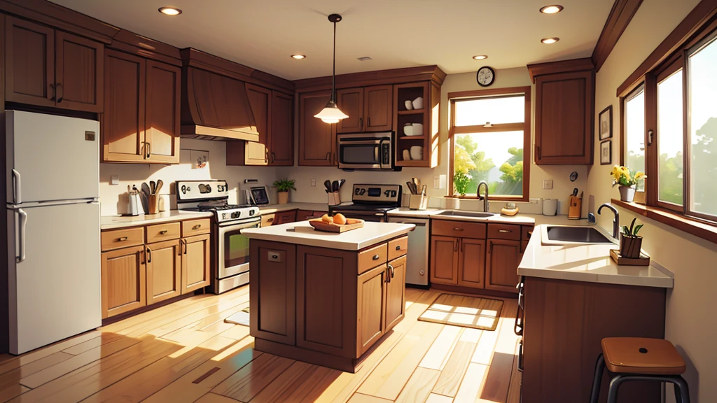 kitchen, bright sunny