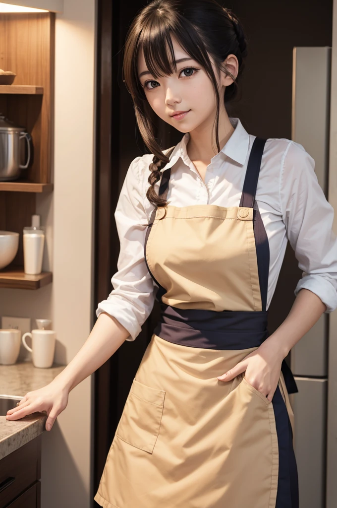  anime girl with an apron