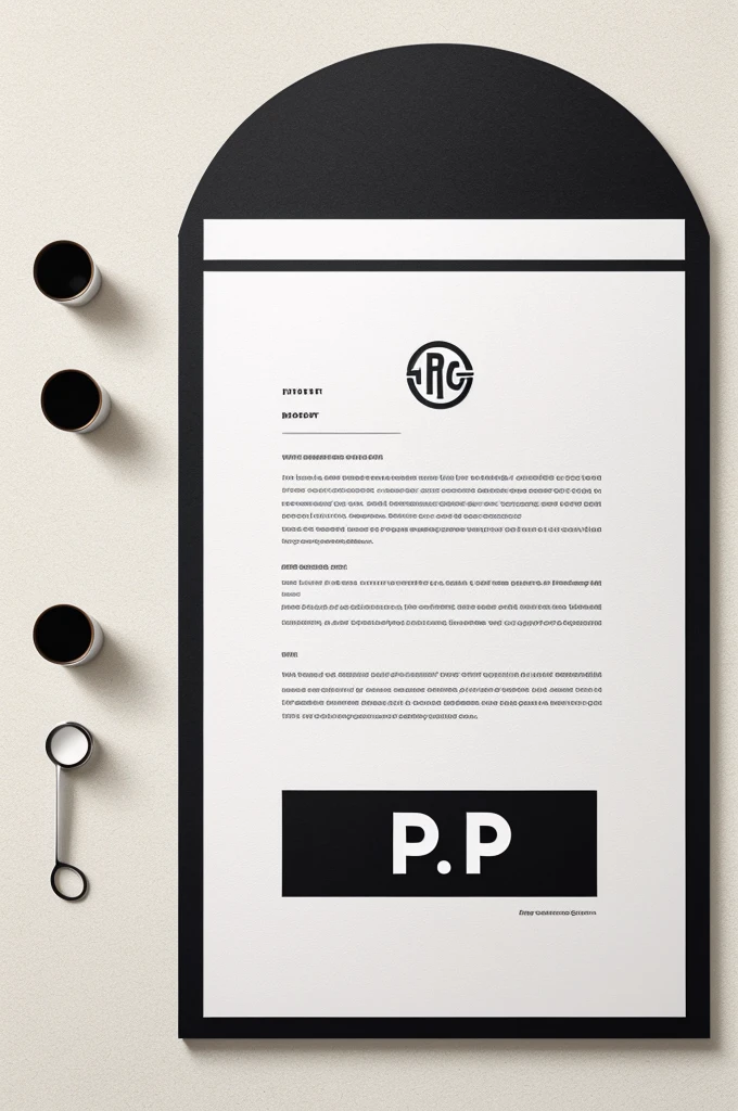 A minimalist logo for a graphic design platform called "Perfect Paper". The background is white and the logo uses black elements. It features a monogram made of two interlocking uppercase "P"s in a clean vector graphic style. The "P"s connect at the top, forming a shape reminiscent of a sheet of paper. Below the monogram, the text "Perfect Paper" is written in a modern, sans-serif font, centered for balance.