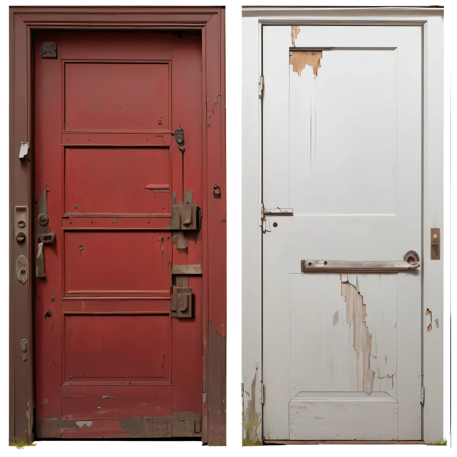 Two old dilapidated doors