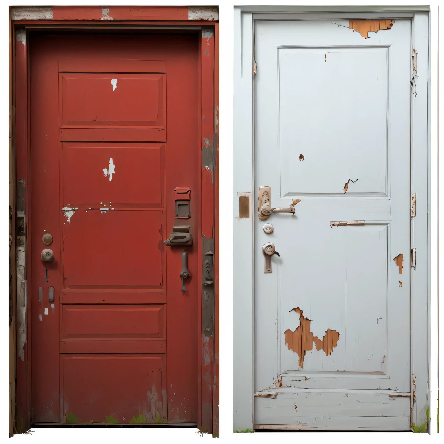 Two old dilapidated doors