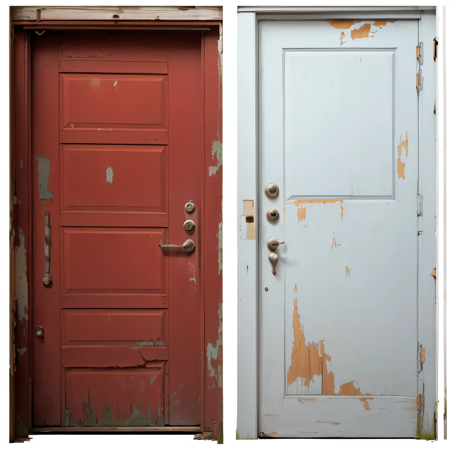 Two old dilapidated doors
