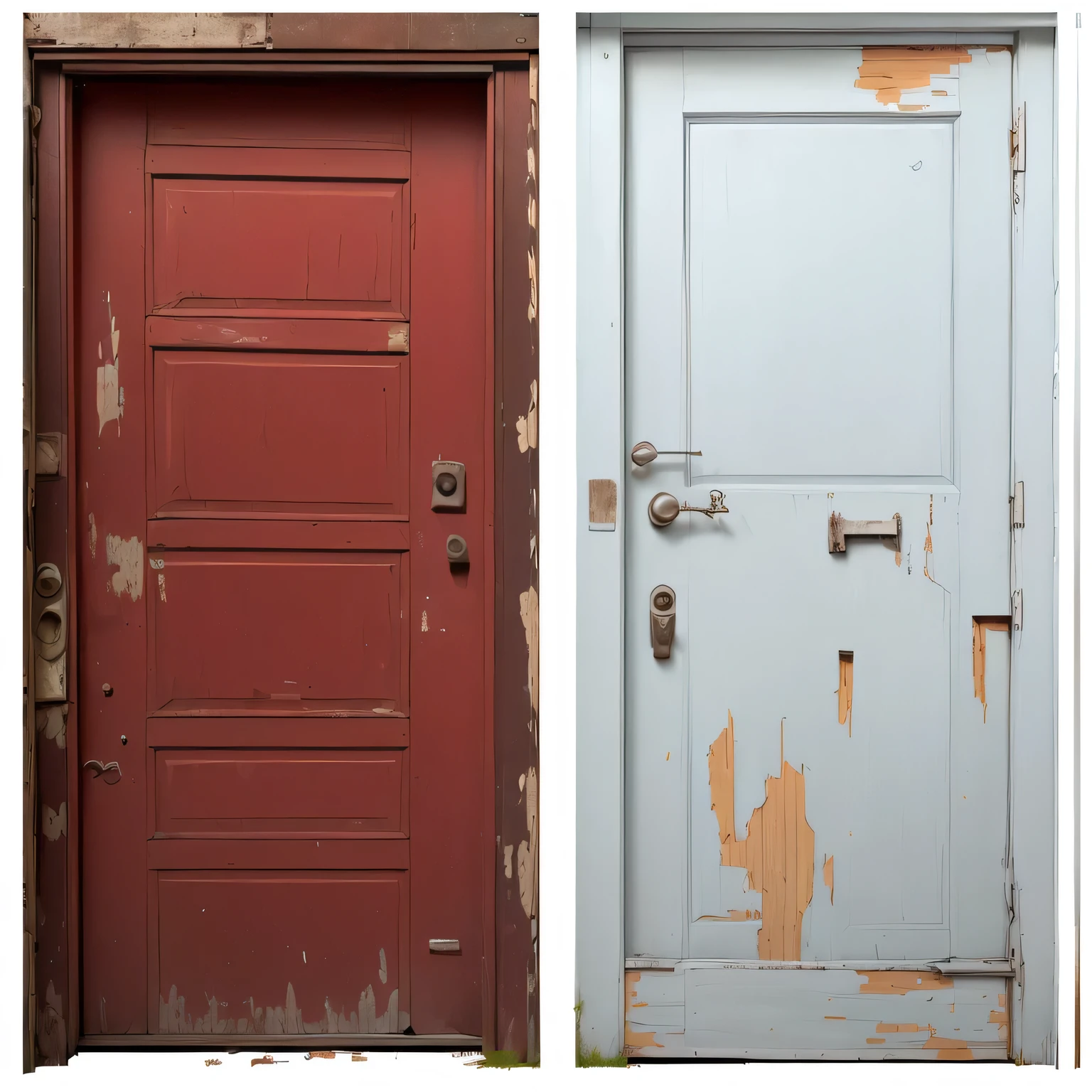 Two old dilapidated doors