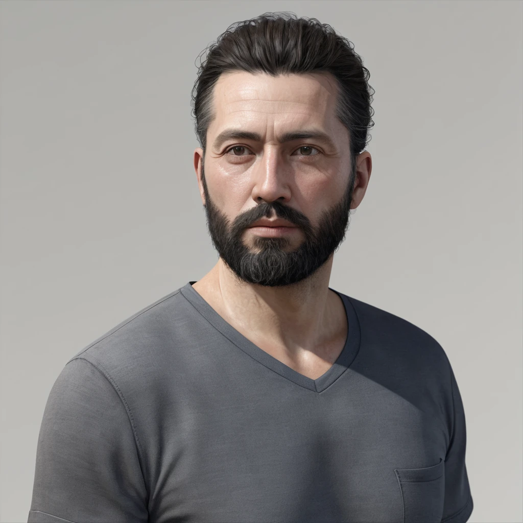 Hyperrealistic man around 35