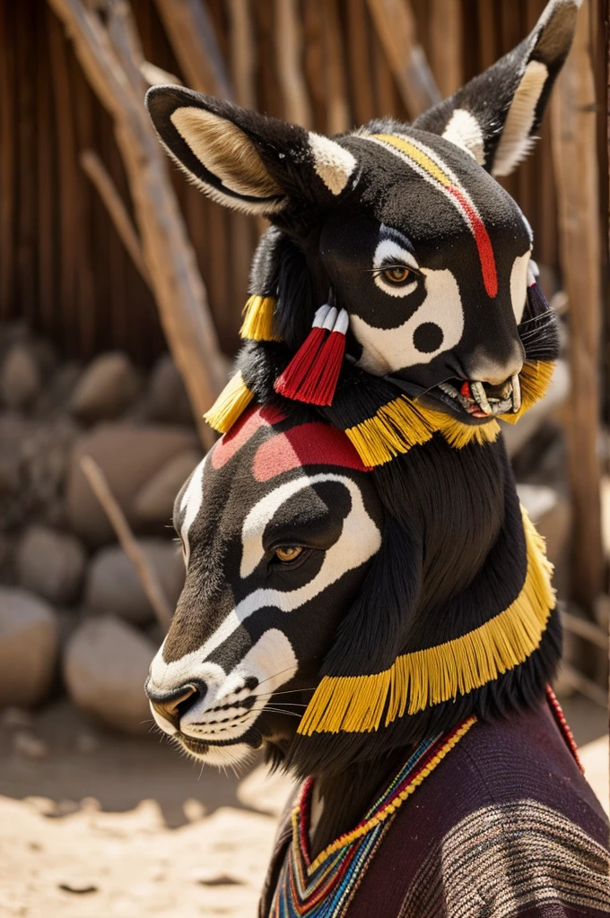 Metamorphosis from man to Andean animal, and animal to human, considers that it is to represent the Huari culture that is from Peru 