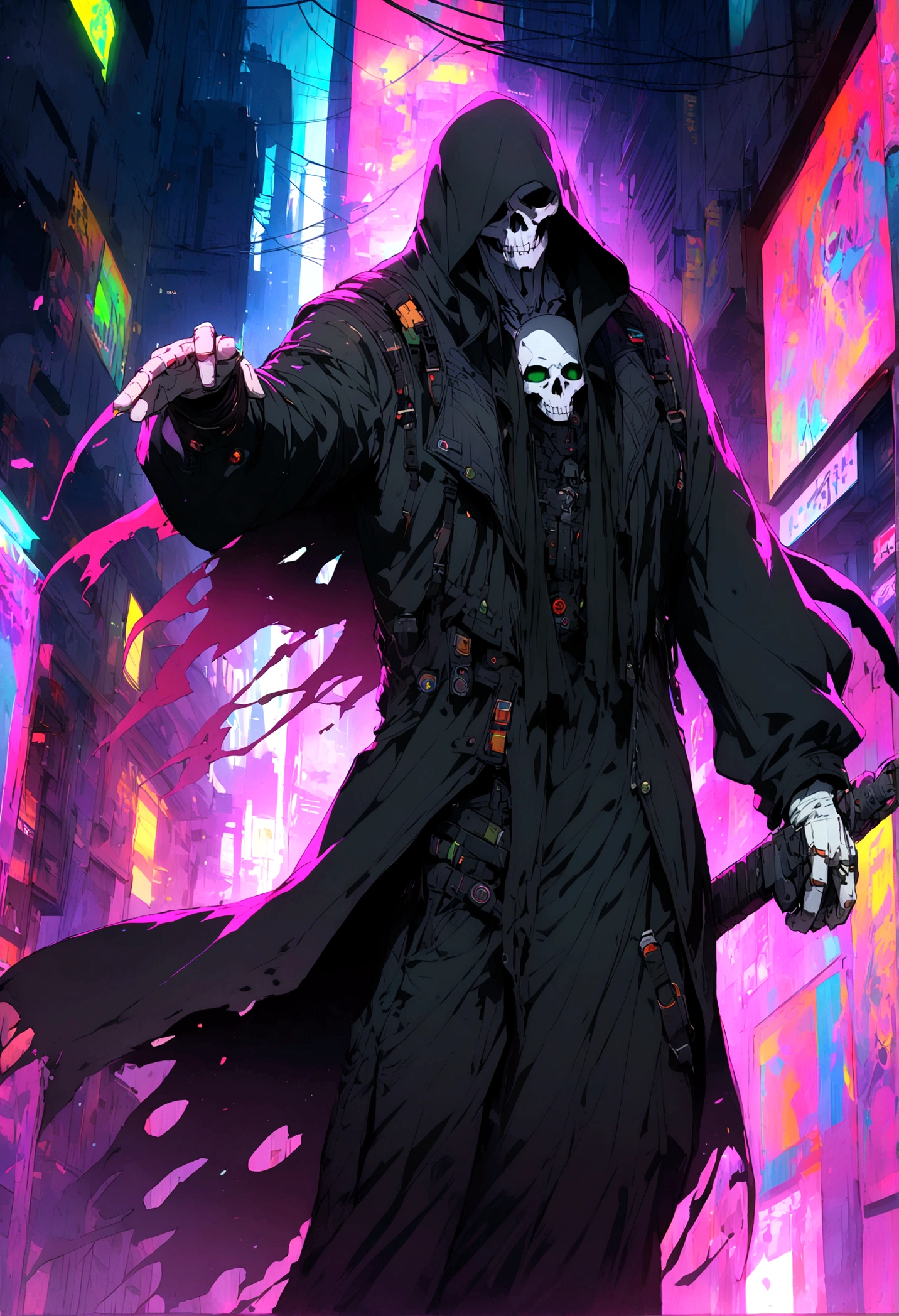 Grim Reaper, アニメ, cyberpunk, man