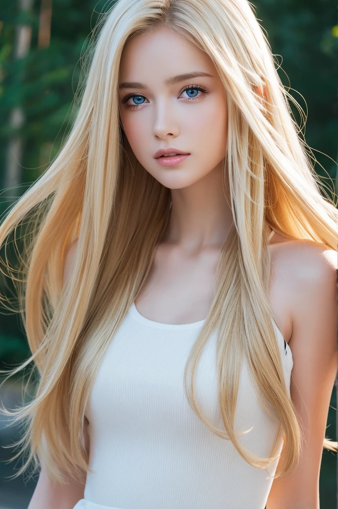Ultra-high resolution, highest quality, photograph, 4K, (Realistic:1.4)Long Blonde Hair
