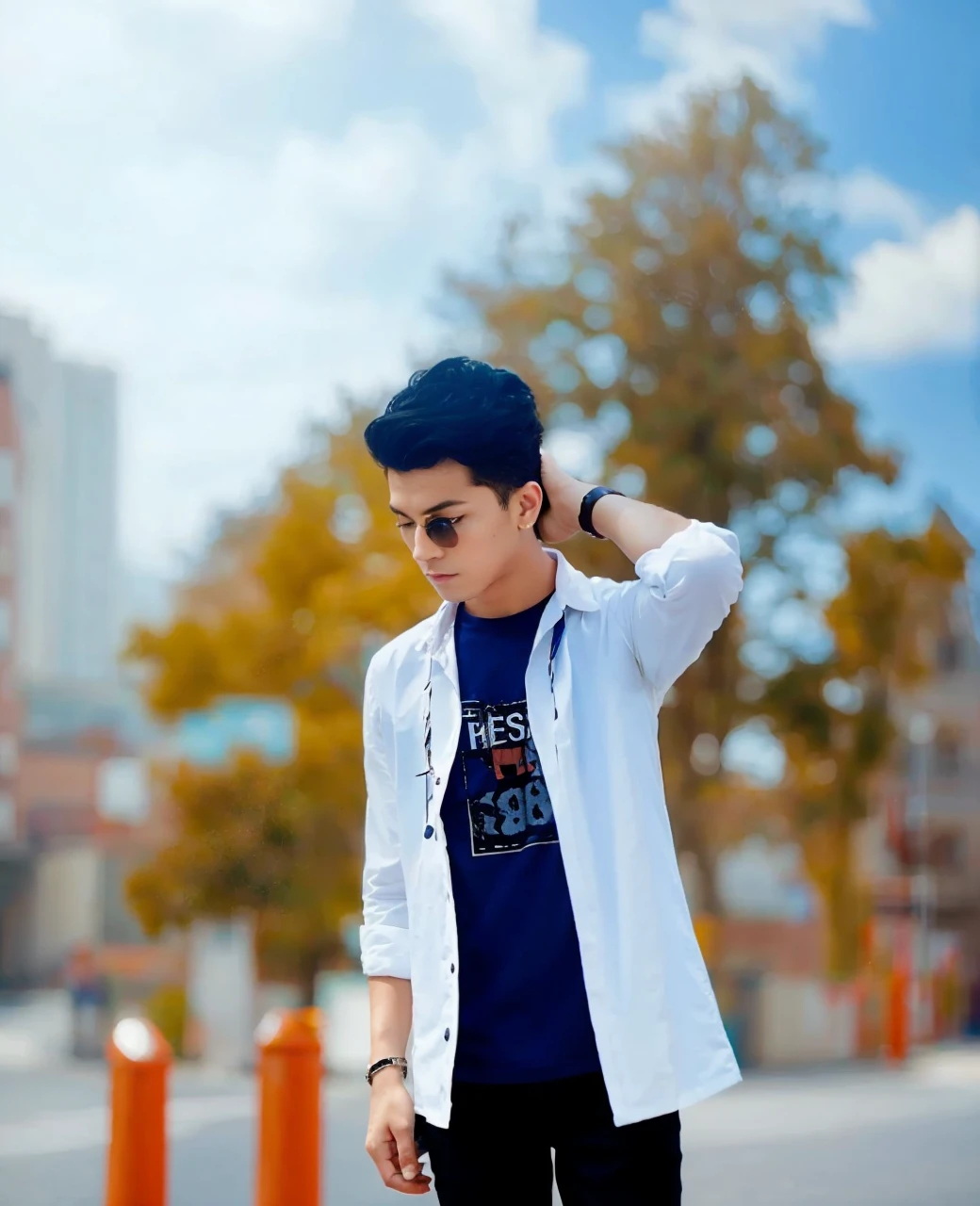 stylish boy model look no face changes