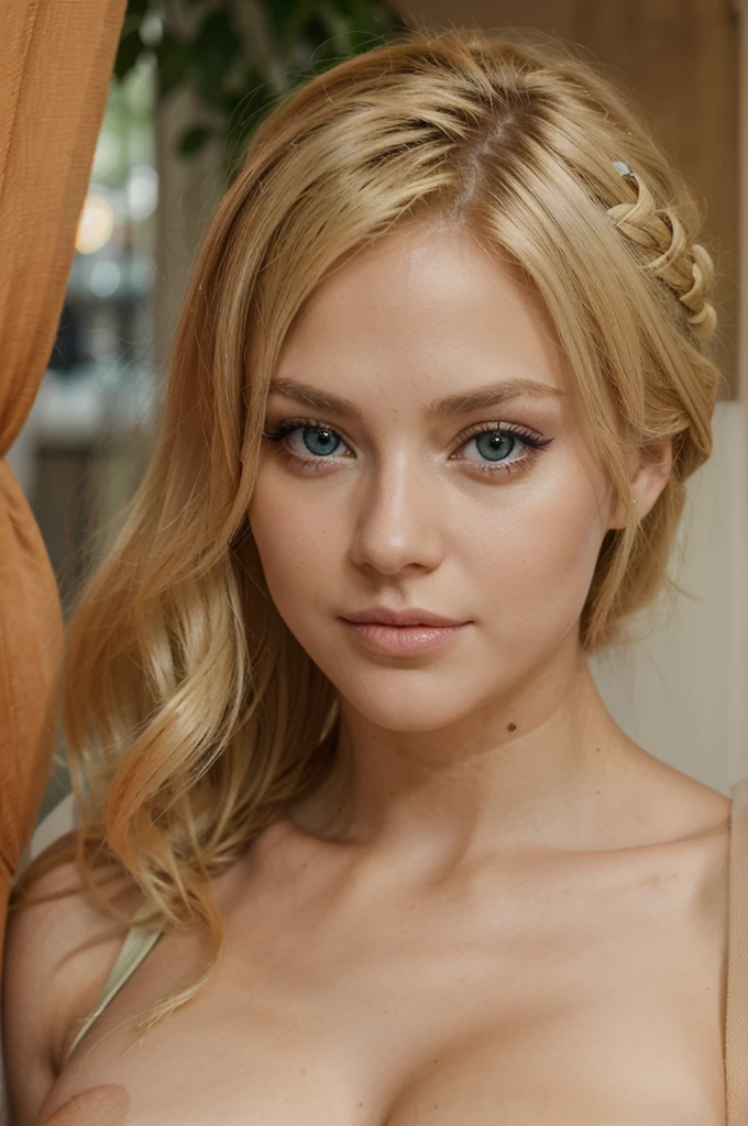 blonde sexy types suedoise yeux vert epaule denuder