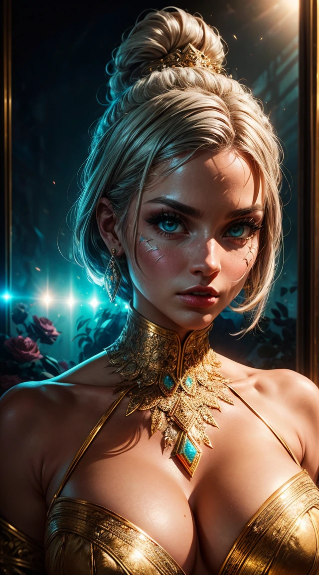 Tia is shown to have a fairly slender figure. She has white-grey hair , she has short hair and large pale green eyes,(knollingcase:1), labelled, overlays, oled display, annotated, technical, knolling diagram, technical drawing, display case, dramatic lighting, glow, dof, reflections, refractions,
(symmetry:1.1) (portrait of floral:1.05) a woman as a beautiful goddess, (assins creed style:0.8), pink and gold and opal color scheme, beautiful intricate filegrid facepaint, intricate, elegant, highly detailed, artstation, smooth, sharp focus, cleposed, big breastsquality, many details, Puri focus Sharp and realistic