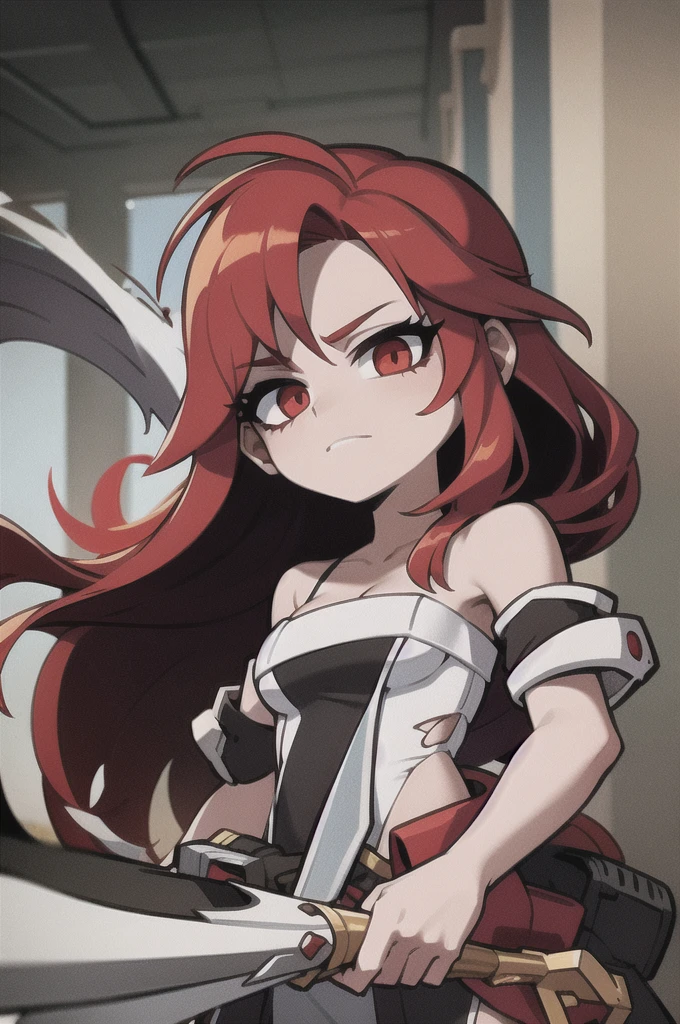 red hair, poor clothes, torn robe, sharp dagger, 1 girl