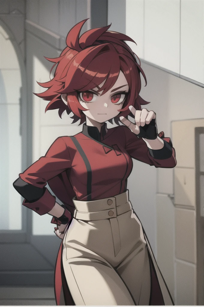 red hair,worn clothes, sharp dagger, 1 girl