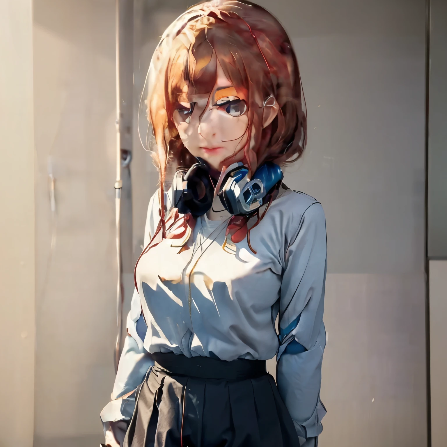 (((masterpiece))), (((best quality))), ((ultra-detailed)), (highly detailed CG illustration), ((an extremely delicate and beautiful)),(cute delicate face),cinematic light,((1mechanical girl)),solo,full body,(machine made joints:1.4),((machanical limbs)),(blood vessels connected to tubes),((mechanical vertebra attaching to back)),((mechanical cervial attaching to neck)),((sitting)),expressionless,(wires and cables attaching to head and body:1.5),(character focus),science fiction