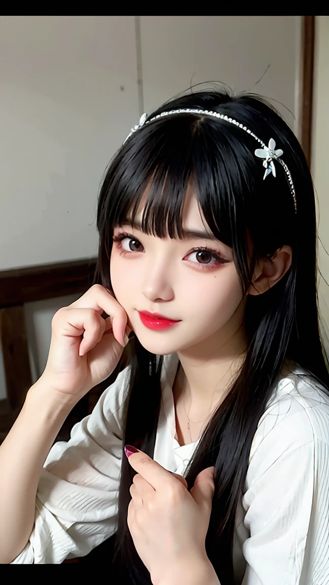 Cute girl japan  student  goth  eye make up lipstick 