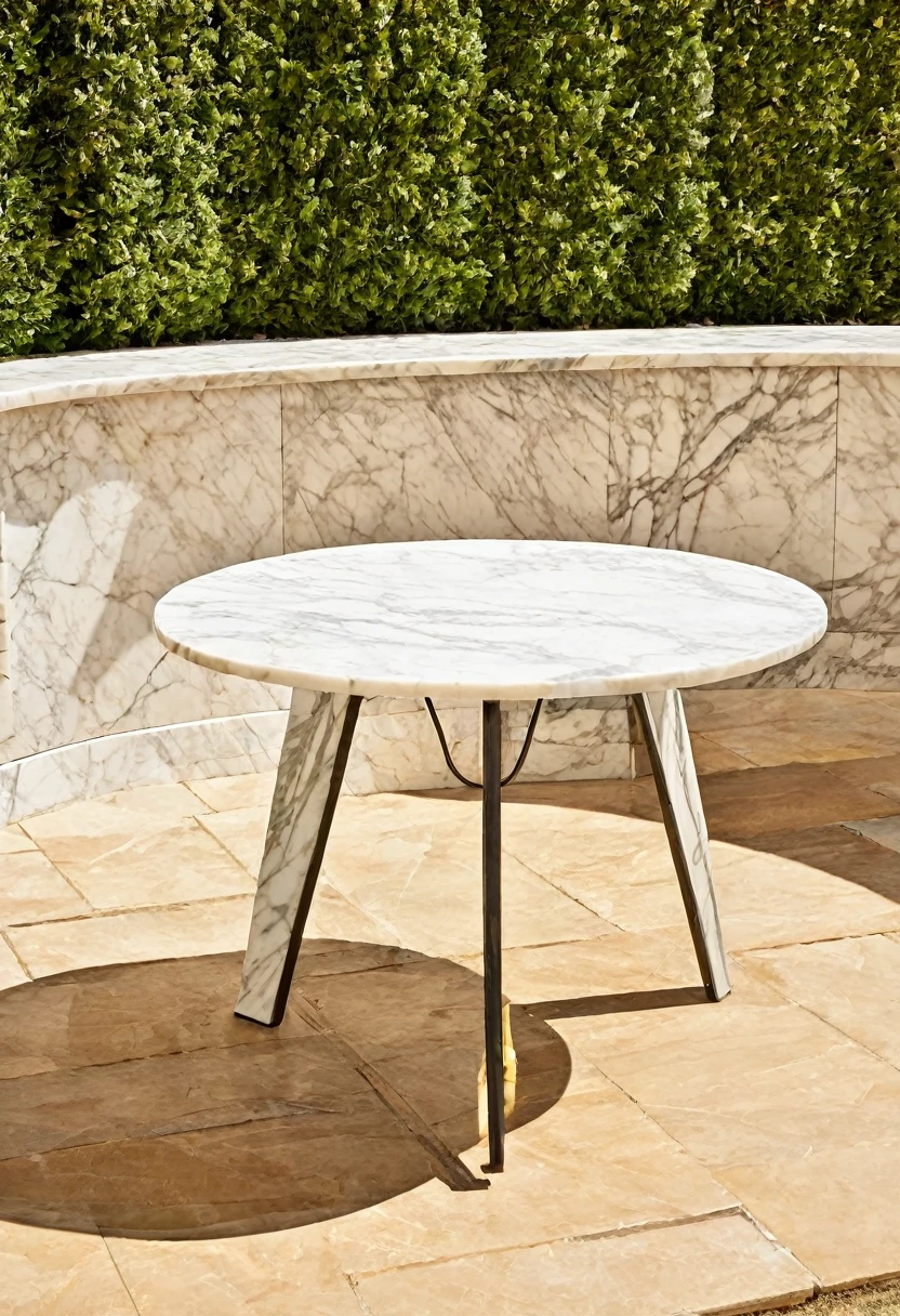 a photo of marble furniture for outdoors