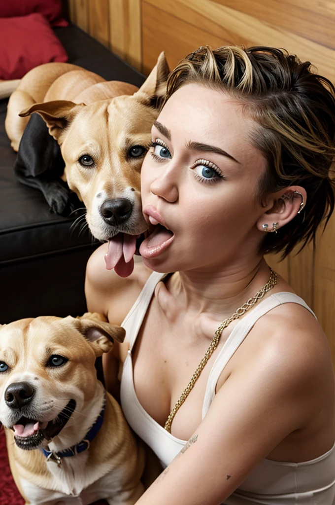 Miley Cyrus having oral sex with a dog 