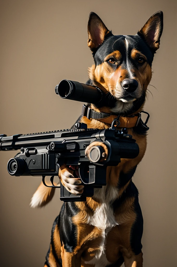 dog with gun 