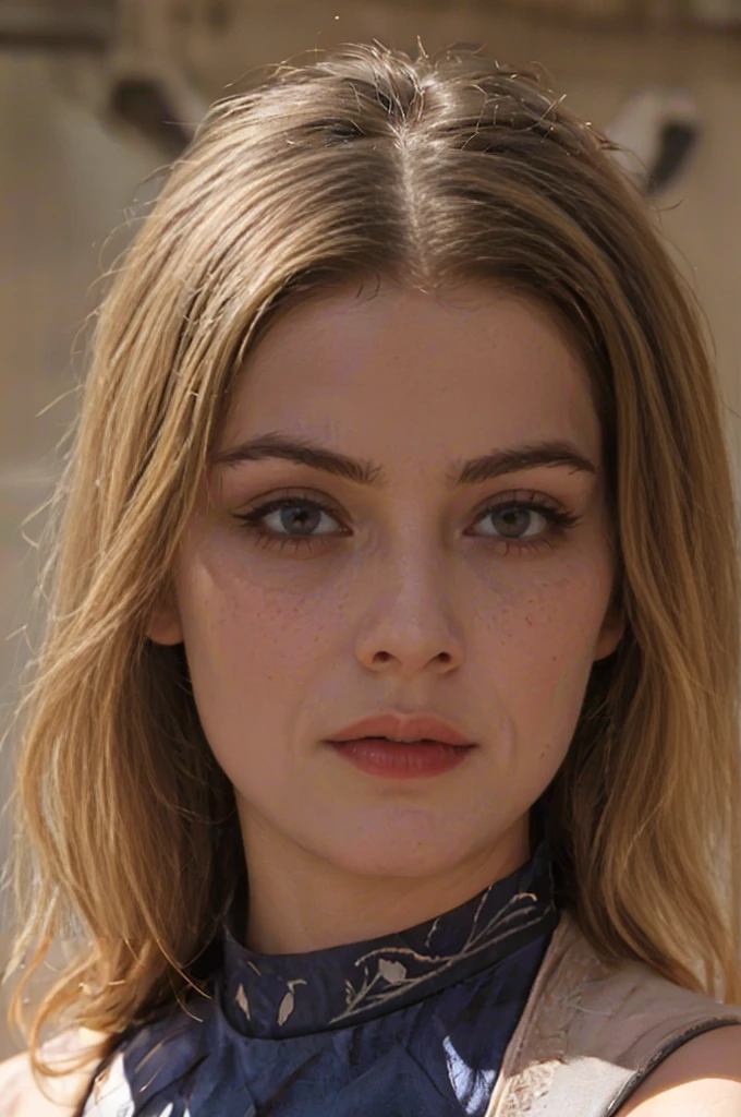 1fille,seulement,1fille,seulement,((beaux yeux détaillés)), (lumière détaillée), cheveux long, cheveux blond foncé, belle, mignonne, excitante, pommettes rouges, lèvres pulpeuses, de face, gros plan, visage découvert, jeune, 19 ans, yeux bleues, grain de beauté en dessous de l'œil gauche, maquillée légèrement, visage fin, haute définition, cheveux ondulée, cheveux dégager, ultra haute définition, jeune, tâches de rousseurs, yeux très bleues, bouche fermées, yeux verts 