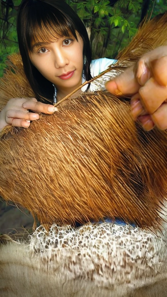 A girl caught in a spider nests