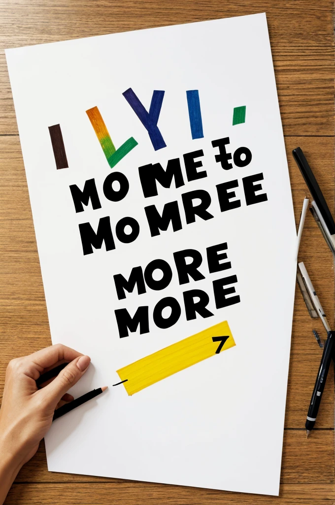 Hand drawing with a sign that says " more art"