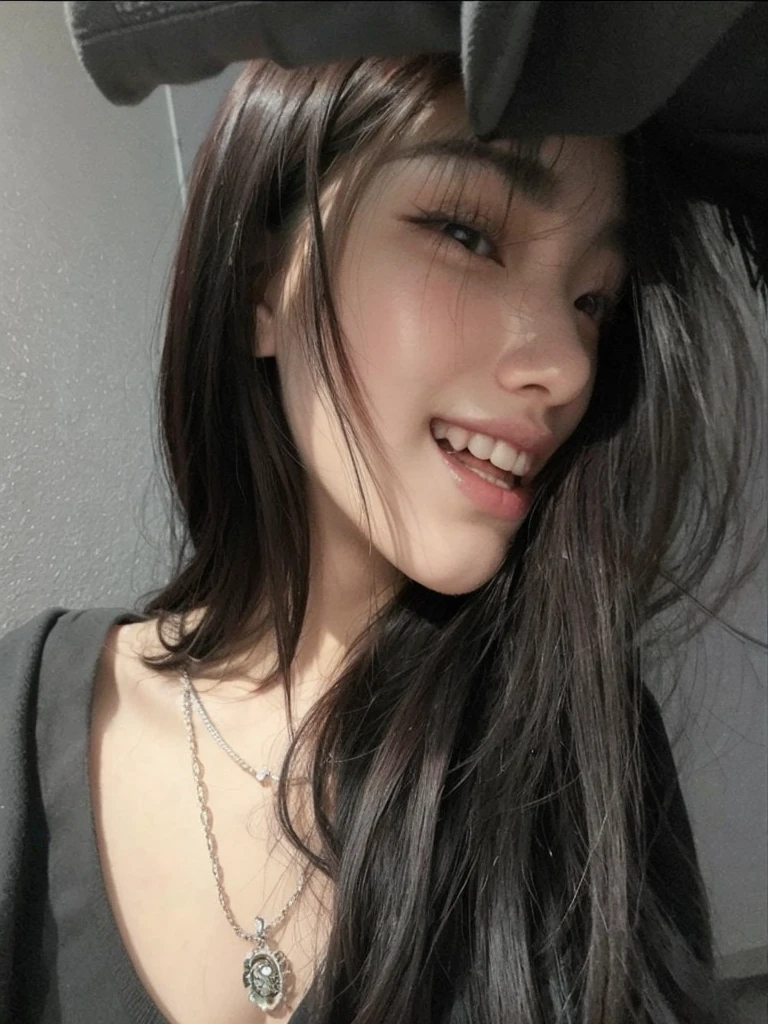 Korean girl with red hair