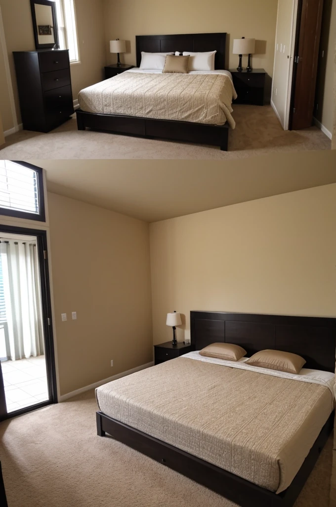 Create a 5 wide by 8 deep room with a king bed