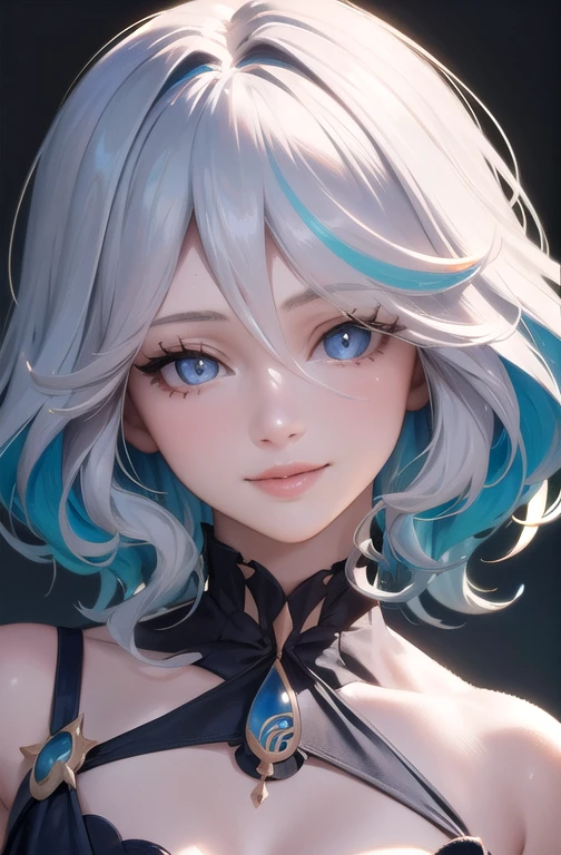 1girl, beautiful detailed eyes, beautiful detailed lips, extremely detailed face and eyes, long eyelashes, solo, smile, happy, furina, looking at viewer, multicolor eyes, bridal dress, holding flowers, (best quality, 4k, 8k, highres, masterpiece:1.2), ultra-detailed, (realistic, photorealistic, photo-realistic:1.37), vivid colors, intricate details, soft lighting, ethereal, colorful